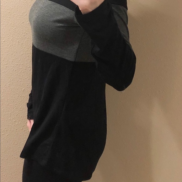 Brand New Black & Gray Color Block Shirt Top - Picture 4 of 5